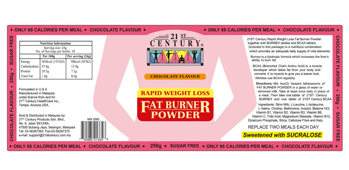 21st Century Rapid Weight Loss, Fat Burner Powder - 21st Century
