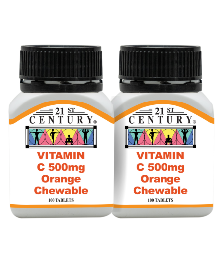 Bundle Deal! 21st Century Vitamin C 500 - Orange Chewable (100's + 100's)