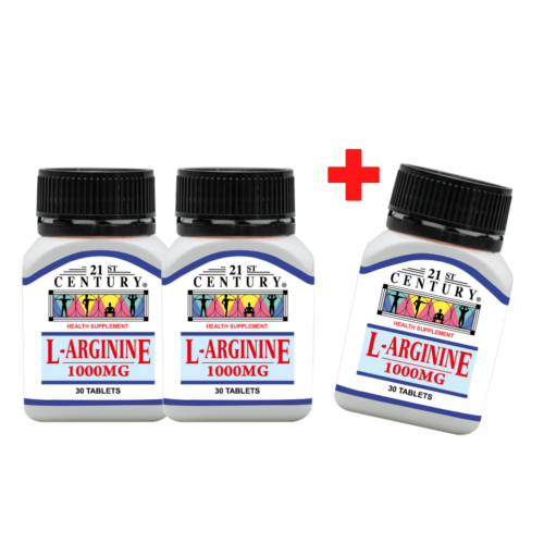 Buy 2 Free 1! 21st Century L-Arginine 1000mg 30's + 30's + 30's