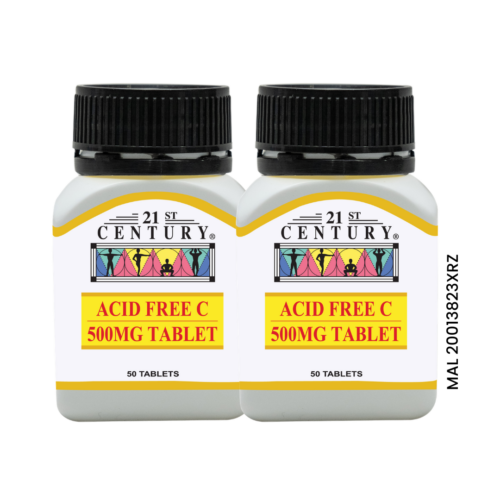 Value pack!21st Century Acid Free C 500mg - 50's + 50's Expiry Date: 16-02-2029